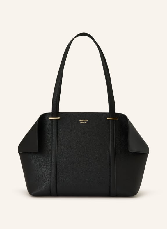 FERRAGAMO Shopper THE SCARF GRAINY SCHWARZ / SILBER