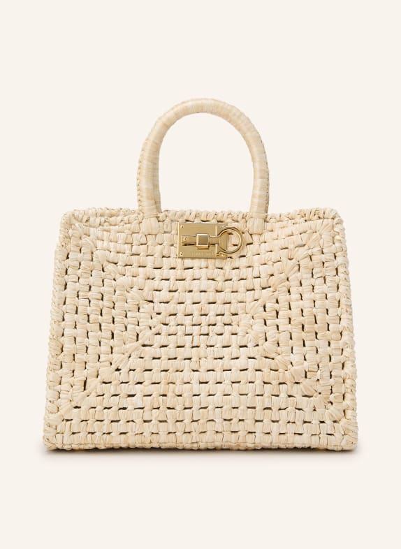 FERRAGAMO Handtasche mit Pouch HELLBRAUN / GOLD