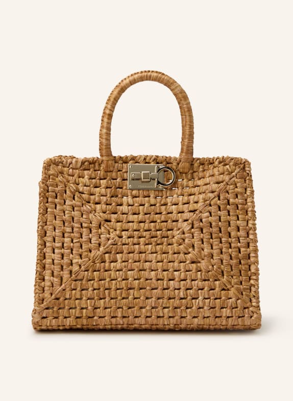 FERRAGAMO Handtasche mit Pouch HELLBRAUN