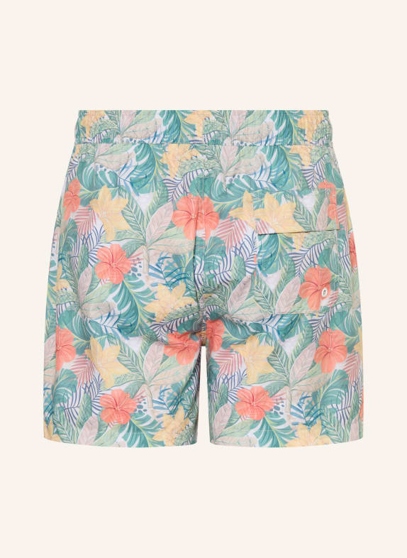 RAGMAN Badeshorts PETROL / LYSERØD / GUL