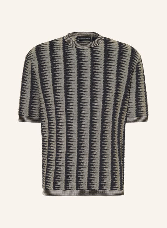 EMPORIO ARMANI Strickshirt SCHWARZ / BEIGE