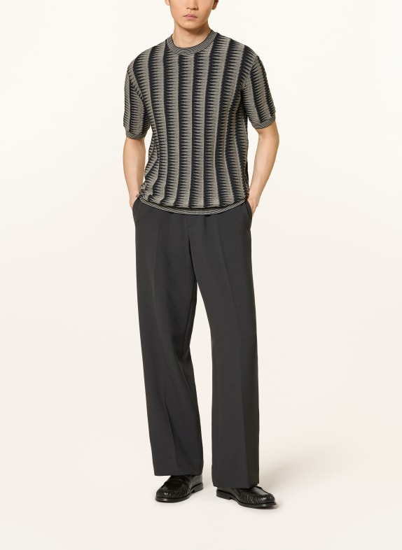 EMPORIO ARMANI tricou tricotat NEGRU / BEJ