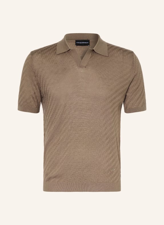EMPORIO ARMANI Strick-Poloshirt BEIGE