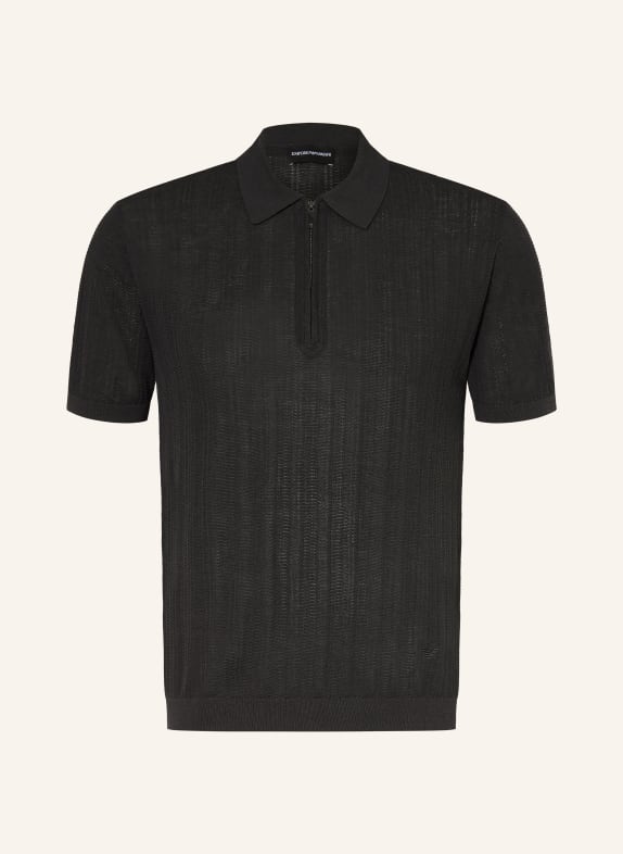 EMPORIO ARMANI Strick-Poloshirt DUNKELGRAU