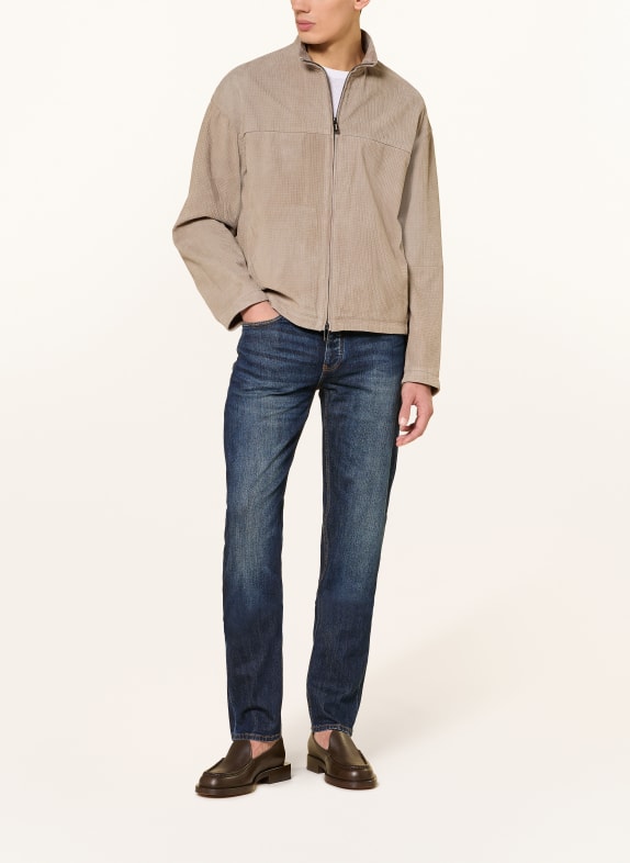 EMPORIO ARMANI Jachetă de piele TAUPE