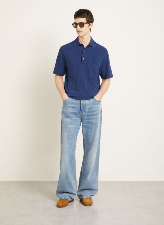 AMI PARIS Piqué poloshirt DONKERBLAUW