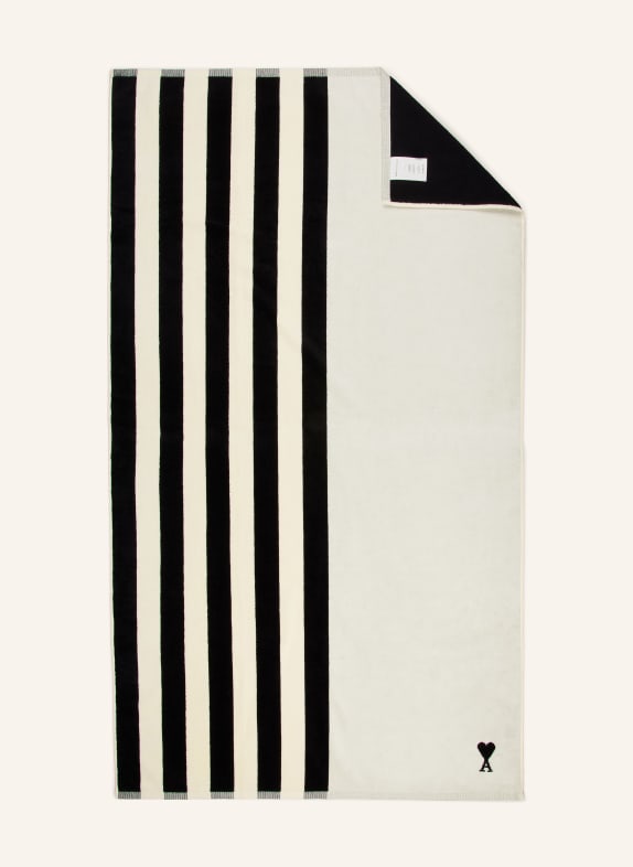 AMI PARIS Strandtuch LITTLE AMI DE COEUR SCHWARZ / CREME