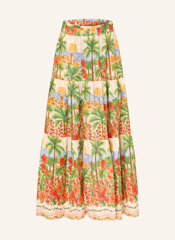 MRS & HUGS plátěná sukně ZELENÁ / ČERVENÁ / MODRÁ