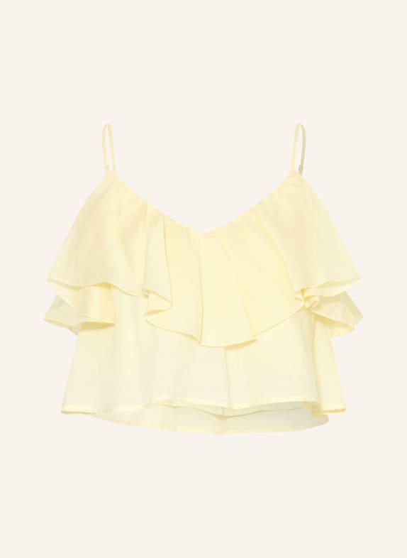 MRS & HUGS Blouse top with flounces LIGHT YELLOW