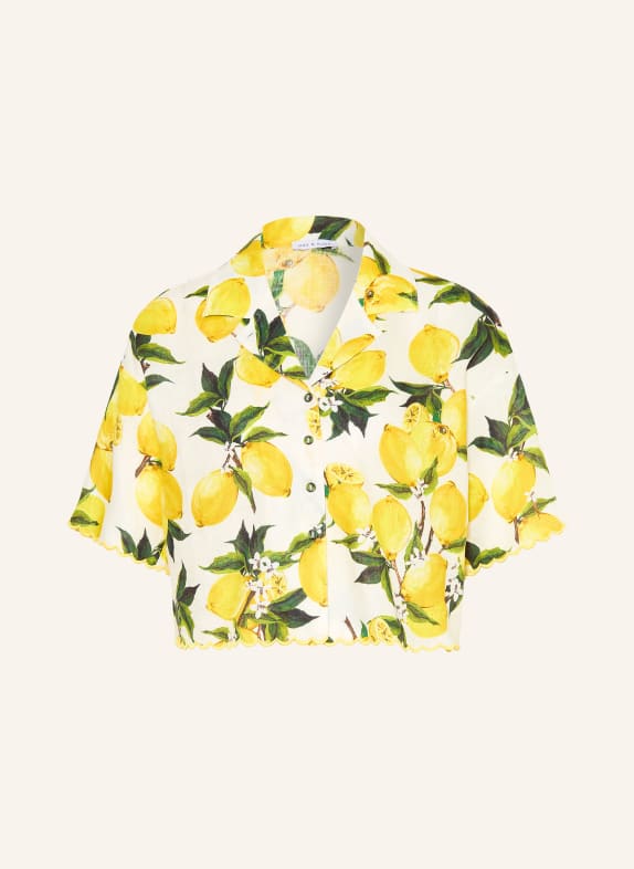 MRS & HUGS Leinenbluse GELB / GRÜN / WEISS