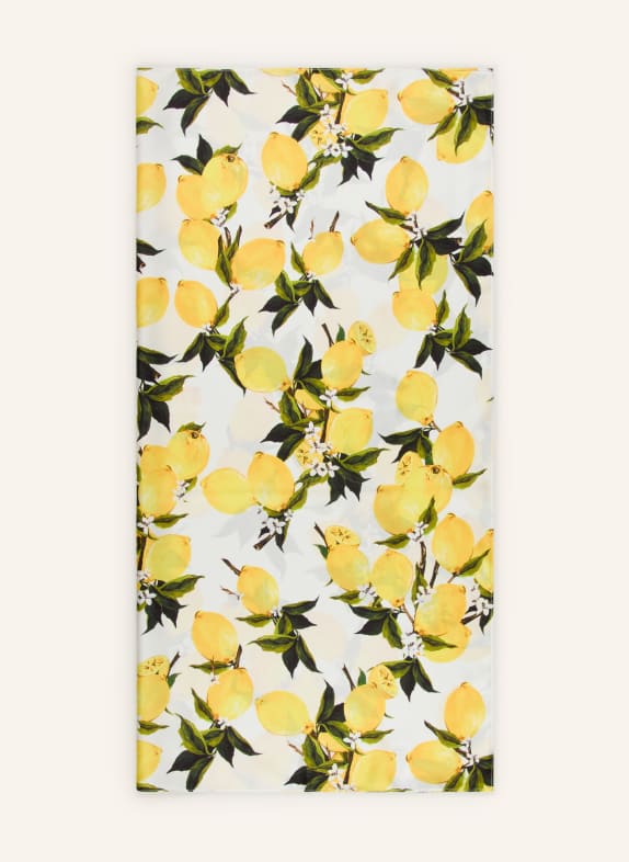 MRS & HUGS silk scarf YELLOW / DARK GREEN / WHITE