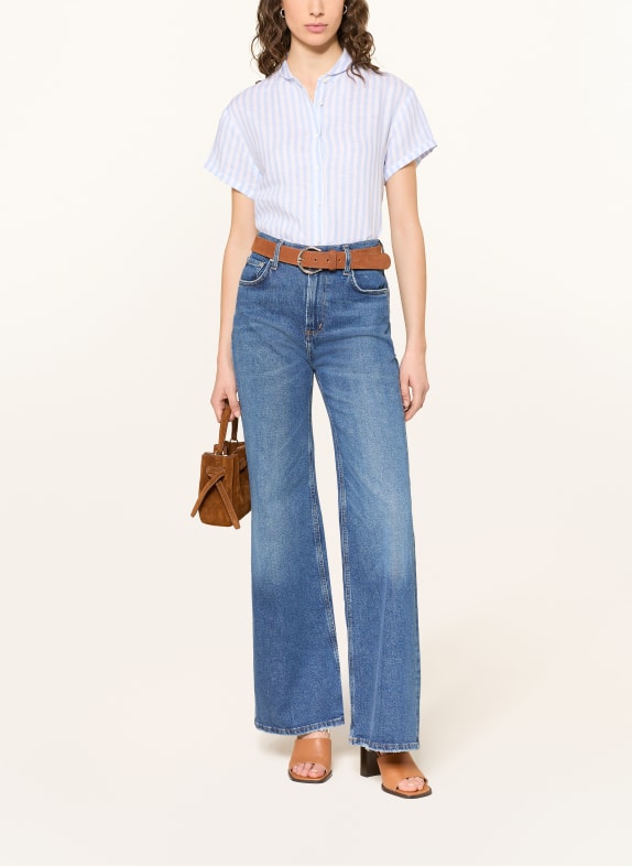 ROBERT FRIEDMAN linnen blouse WIT / LICHTBLAUW