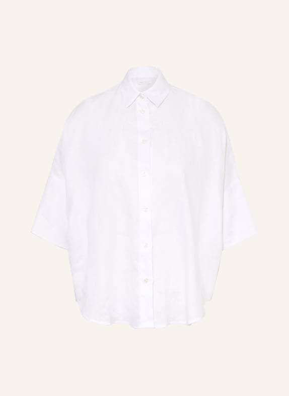 ROBERT FRIEDMAN Linen shirt blouse with 3/4 sleeves WHITE