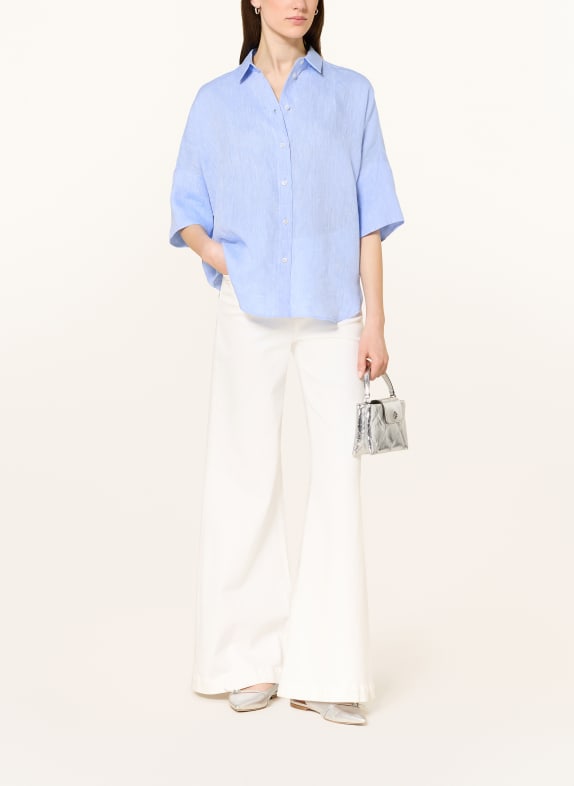 ROBERT FRIEDMAN Linnen blouse met 3/4-mouwen LICHTBLAUW