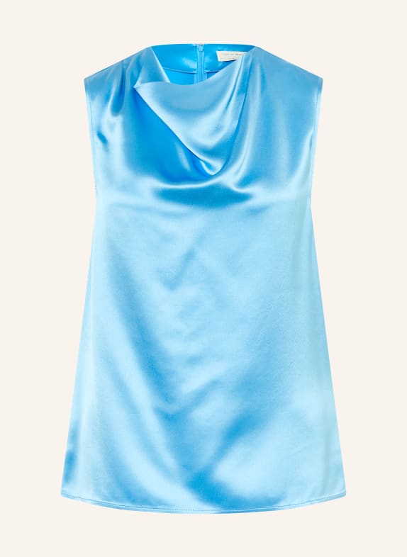 TIGER OF SWEDEN Satinové halenkové tričko LIAN MODRÁ