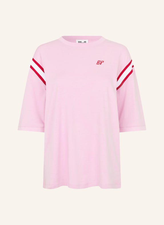 BAUM UND PFERDGARTEN Tričko JULY RŮŽOVÁ / ČERVENÁ / BÍLÁ