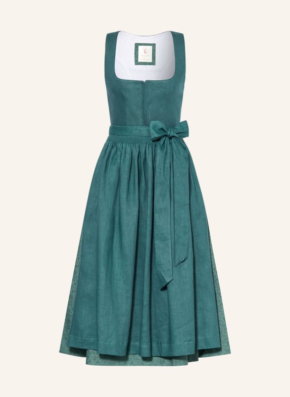 Johann & Johanna lněné šaty TMAVĚ ZELENÁ / PETROLEJOVÁ