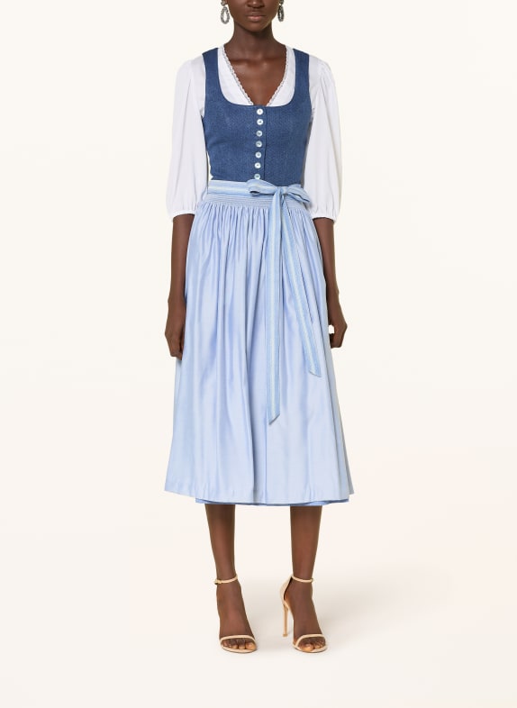 Hammerschmid KOFLERSEE linen dirndl LIGHT BLUE / BLUE GRAY / DARK BLUE