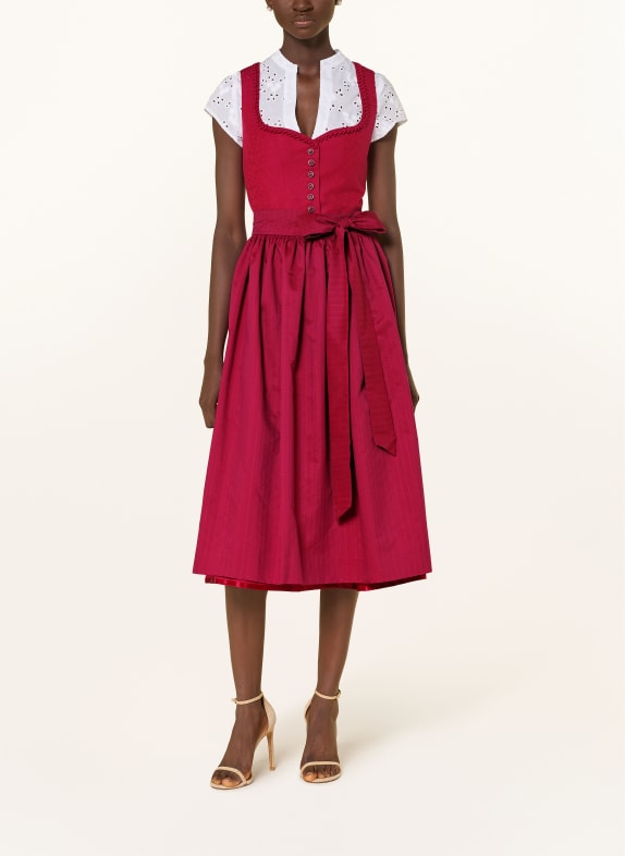 Hammerschmid Dirndl ROTHSEE met ruches ROOD