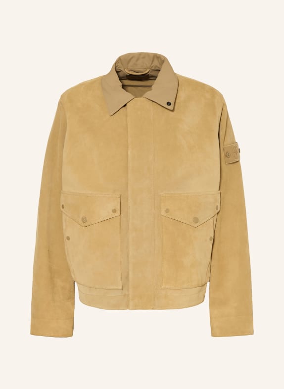 STONE ISLAND leather jacket CAMEL