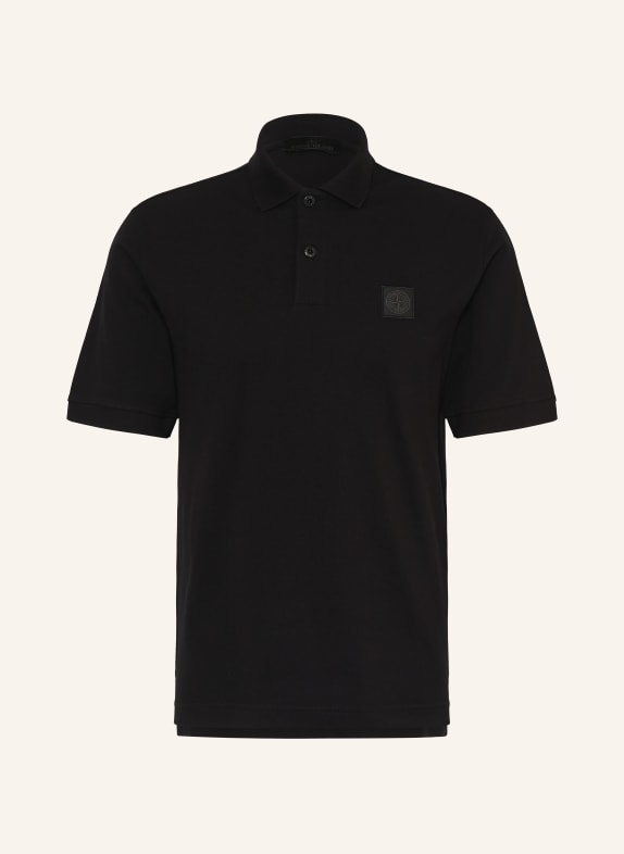 STONE ISLAND Piqué polo shirt GHOST BLACK