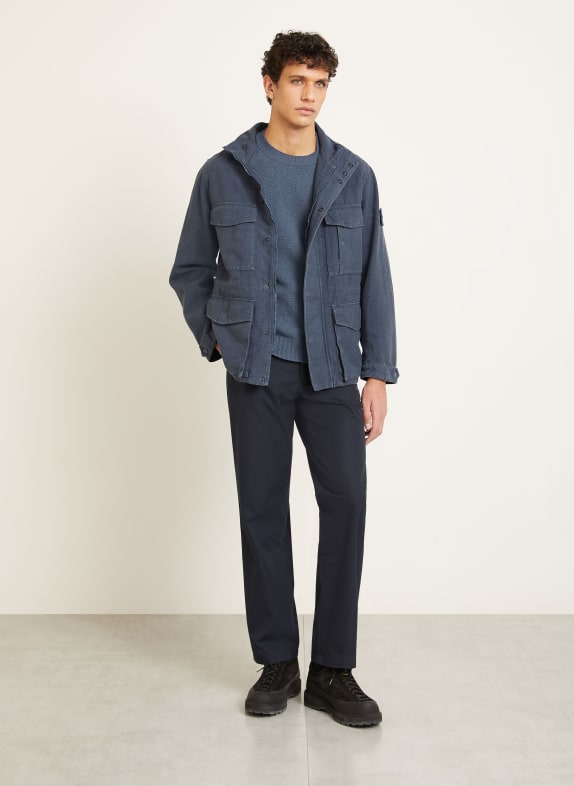 STONE ISLAND Fieldjacket GHOST met linnen DONKERGRIJS