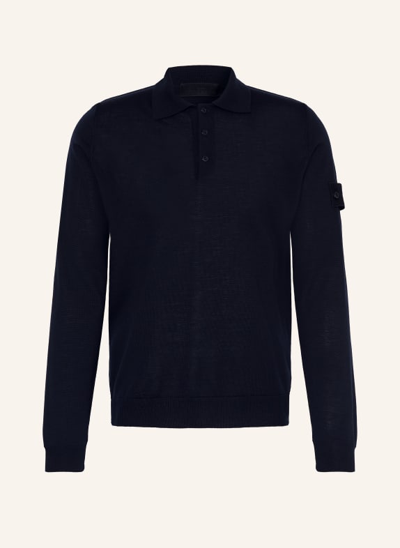 STONE ISLAND Knitted polo shirt GHOST DARK BLUE