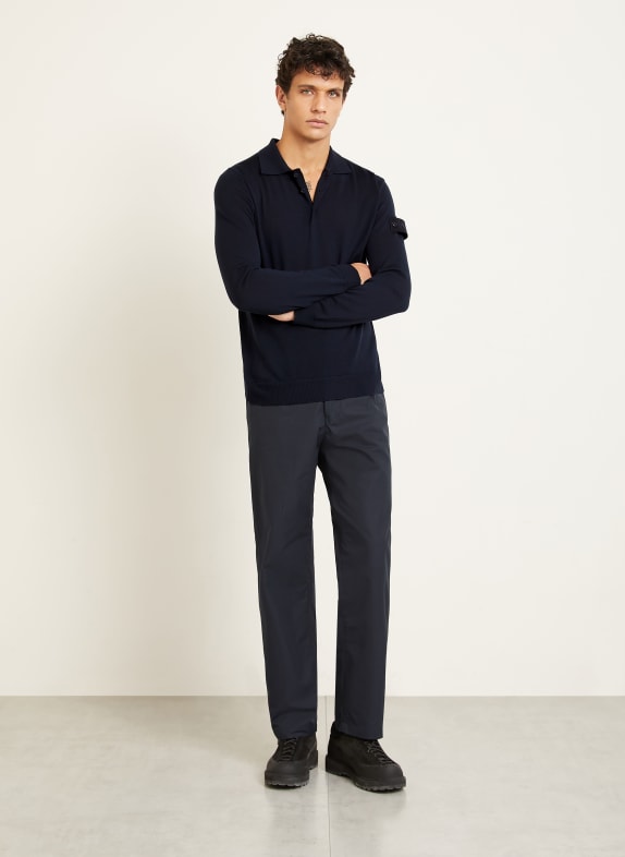 STONE ISLAND Gebreid poloshirt GHOST DONKERBLAUW