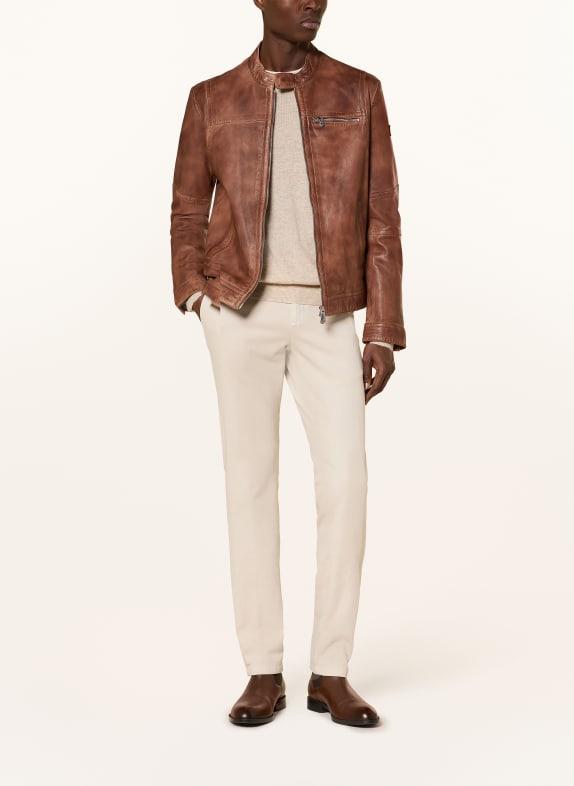 PEUTEREY Leren jas SAGUARO BRUIN