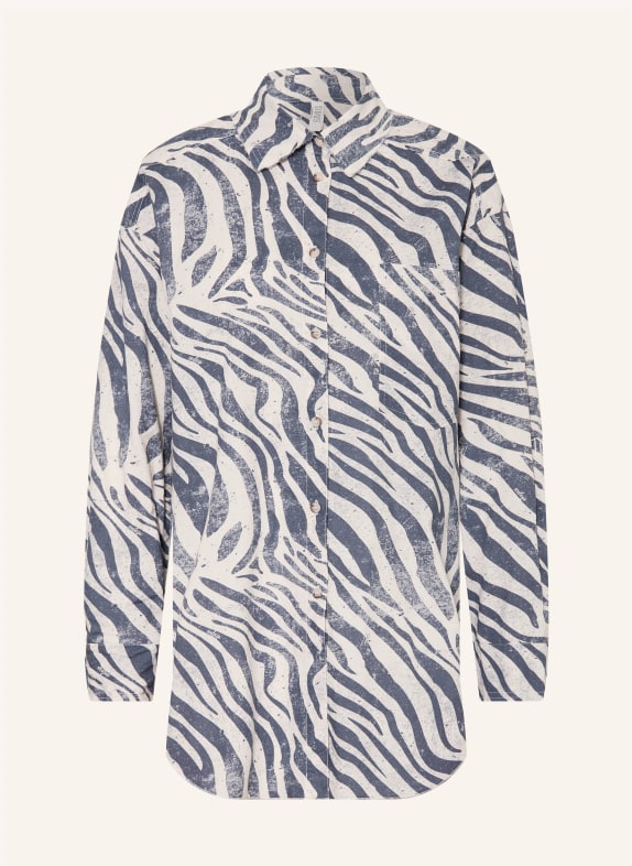 10DAYS Hemdbluse DUNKELBLAU / ECRU