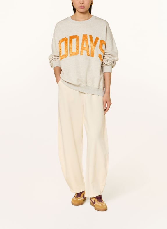 10DAYS sweatshirt LICHTGRIJS / DONKERORANJE / DONKERGEEL