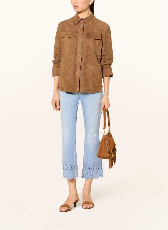 MAC Cropped jeans met gaatjesrand D434 authentic bleached wash