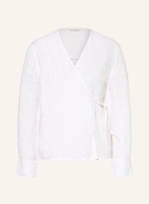 MSCH COPENHAGEN Wickelbluse MSCHPEARLINA aus Leinen WEISS