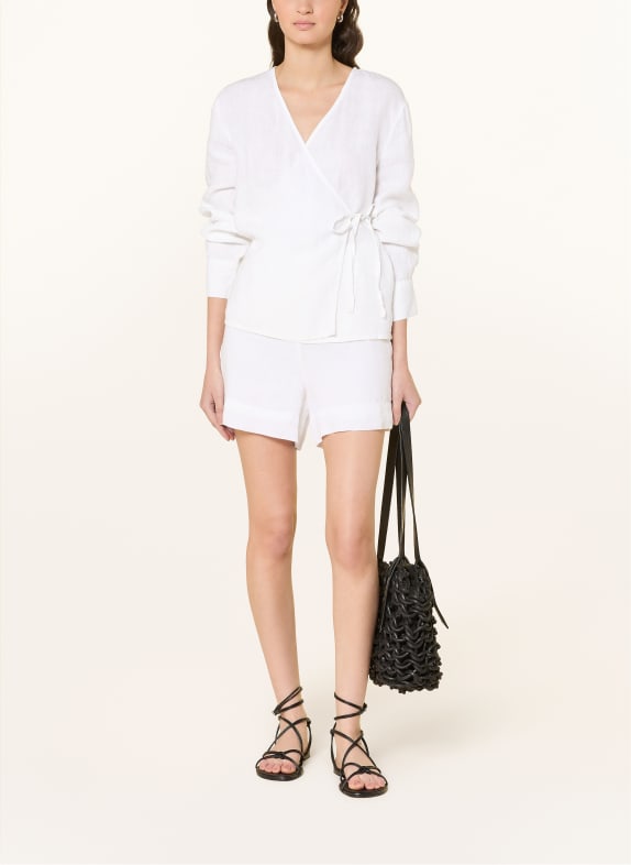 MSCH COPENHAGEN Wikkelblouse MSCHPEARLINA van linnen WIT