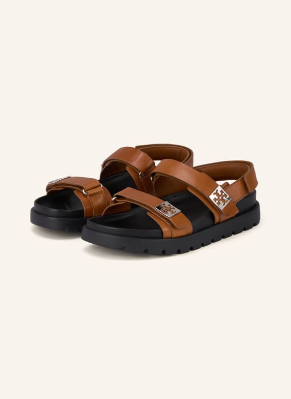 TORY BURCH Sandalen MELLOW SPORT COGNAC / SILBER