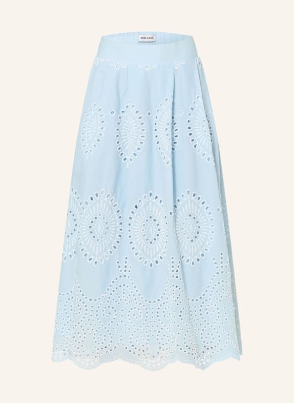 MORE & MORE Jupe en dentelle ajourée BLEU CLAIR / BLANC
