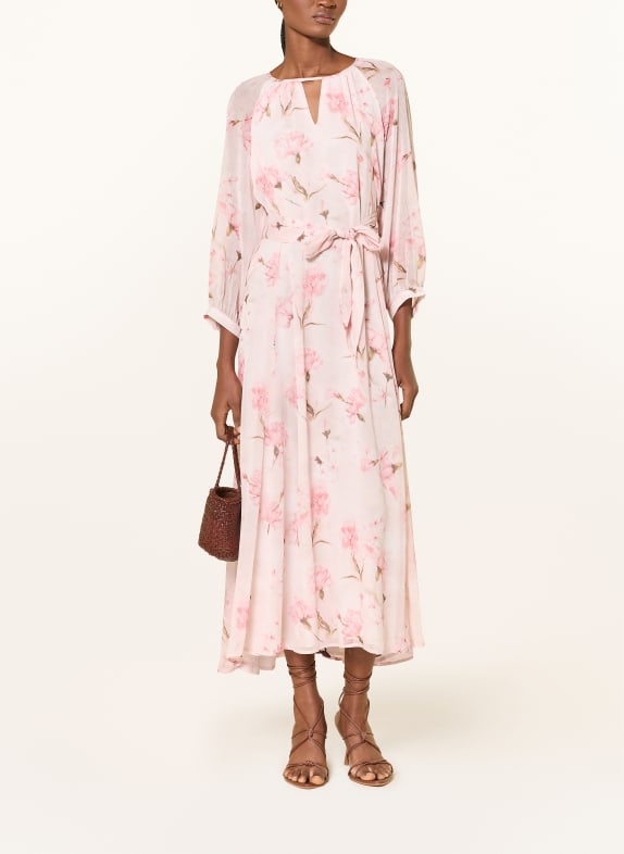 MORE & MORE Šaty s 3/4 rukávem RŮŽOVÁ / SVĚTLE ČERVENÁ / OLIVOVÁ