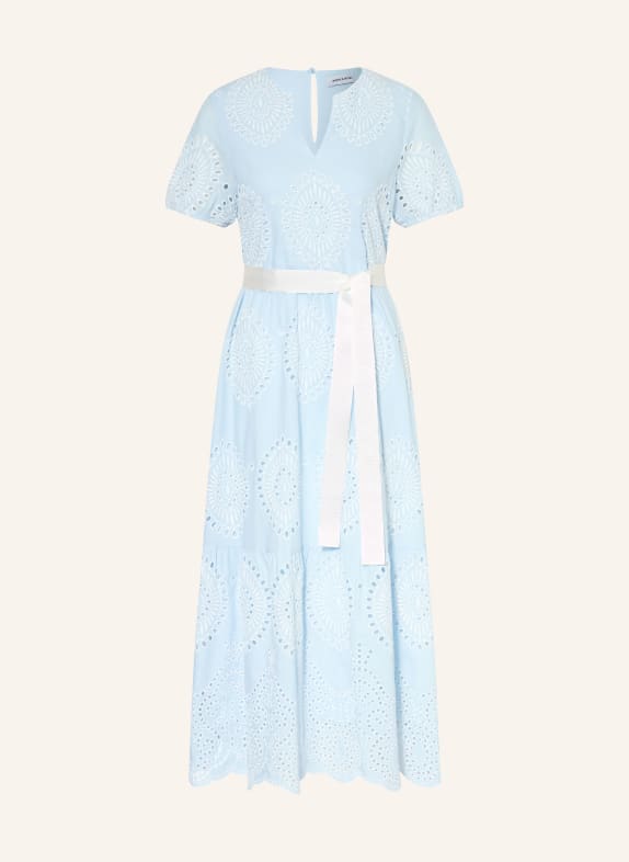 MORE & MORE Dress made of eyelet lace LIGHT BLUE / WHITE