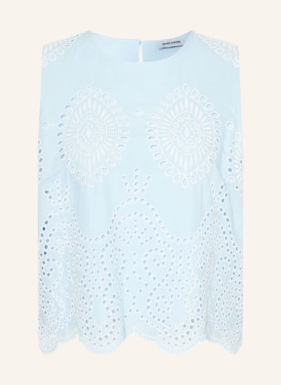 MORE & MORE Blouse en dentelle ajourée BLEU CLAIR