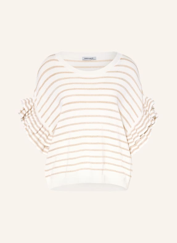 MORE & MORE Svetr s 3/4 rukávy BÍLÁ / ZLATÁ