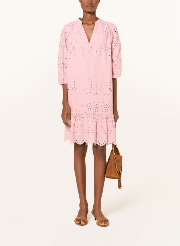 MORE & MORE Kleid aus Lochspitze mit 3/4-Arm ROSÉ