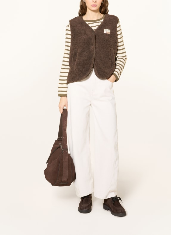 darling harbour Teddyfellová vesta CHOCOLATE