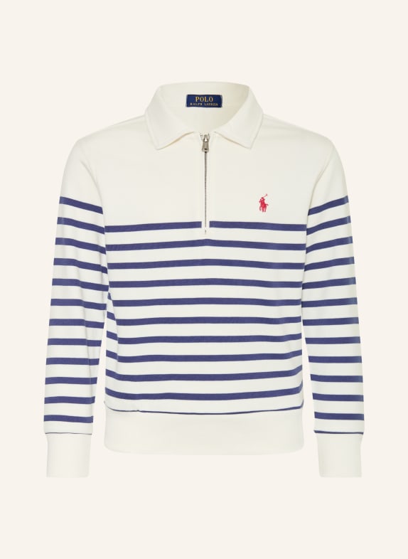 POLO RALPH LAUREN Sweat-Poloshirt WEISS / DUNKELBLAU