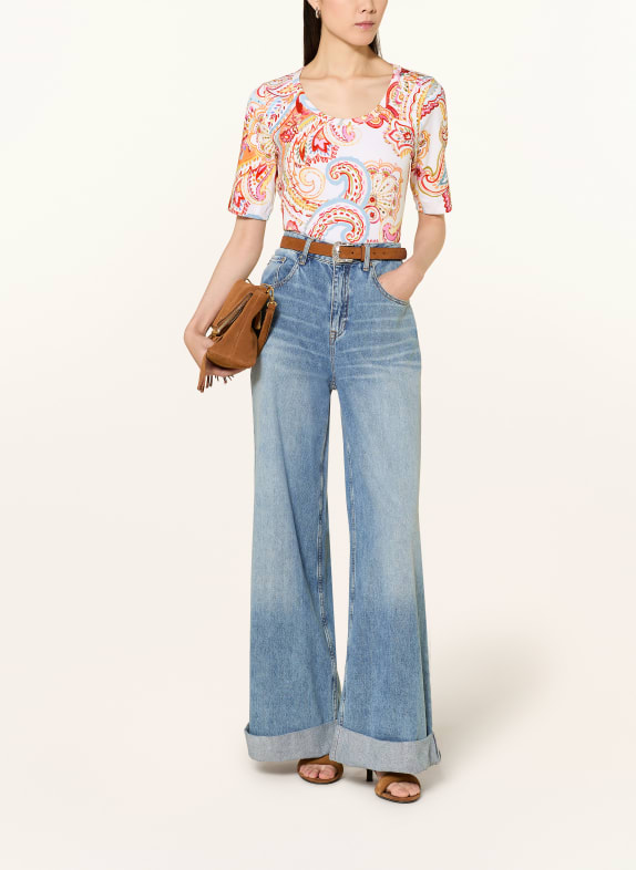 efixelle T-shirt WIT / ROOD / LICHTBLAUW
