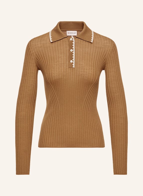 MONCLER Strick-Poloshirt BRAUN