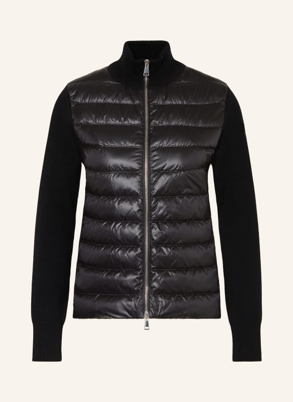MONCLER Daunenjacke im Materialmix SCHWARZ