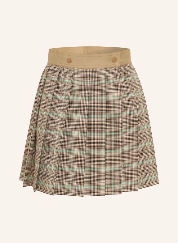 MONCLER Faltenrock BEIGE / DUNKELBRAUN / HELLGRÜN