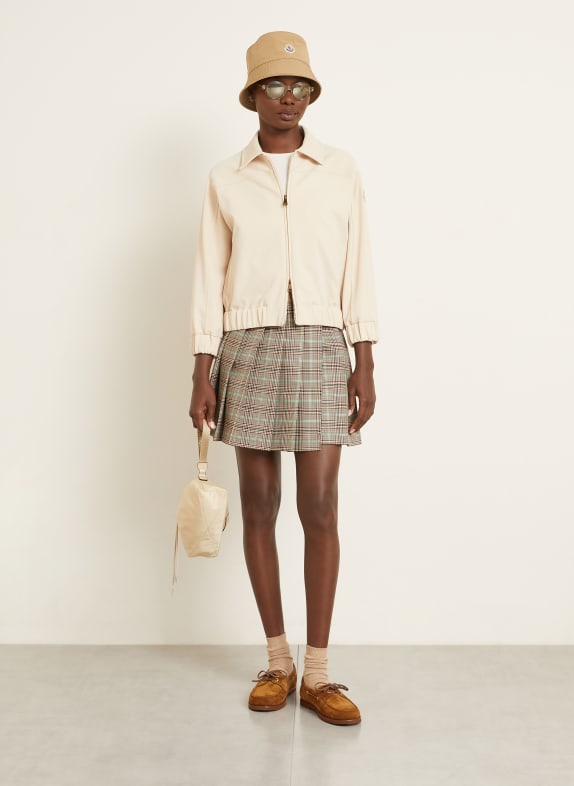 MONCLER Faltenrock BEIGE / DUNKELBRAUN / HELLGRÜN