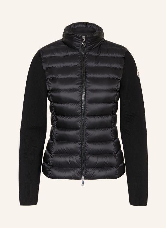 MONCLER Daunenjacke im Materialmix SCHWARZ