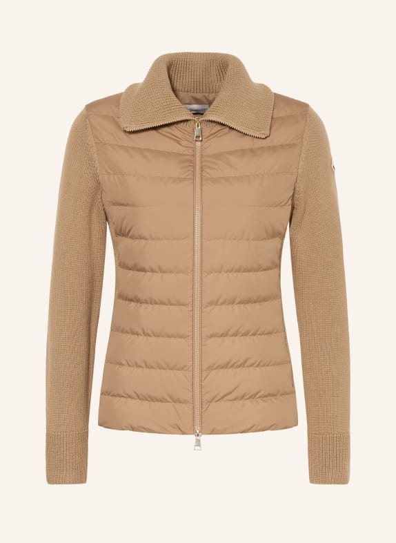 MONCLER Lightweight-Daunenjacke im Materialmix BEIGE